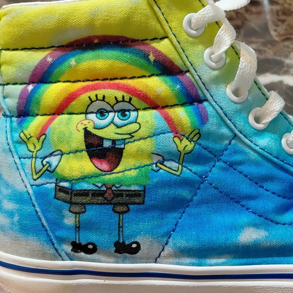 Vans Sk8 Hi Spongebob Imaginaaation Rainbow Mens 9.5 & Womens 11 High Top Shoes - Picture 8 of 13
